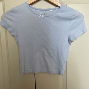 Baby blue PacSun cropped tee